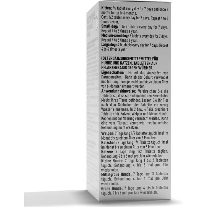 Comprimés contre les vers intestinaux - VETOCANIS - VerZen - Pour chien et chat - Boite de 30 comprimés