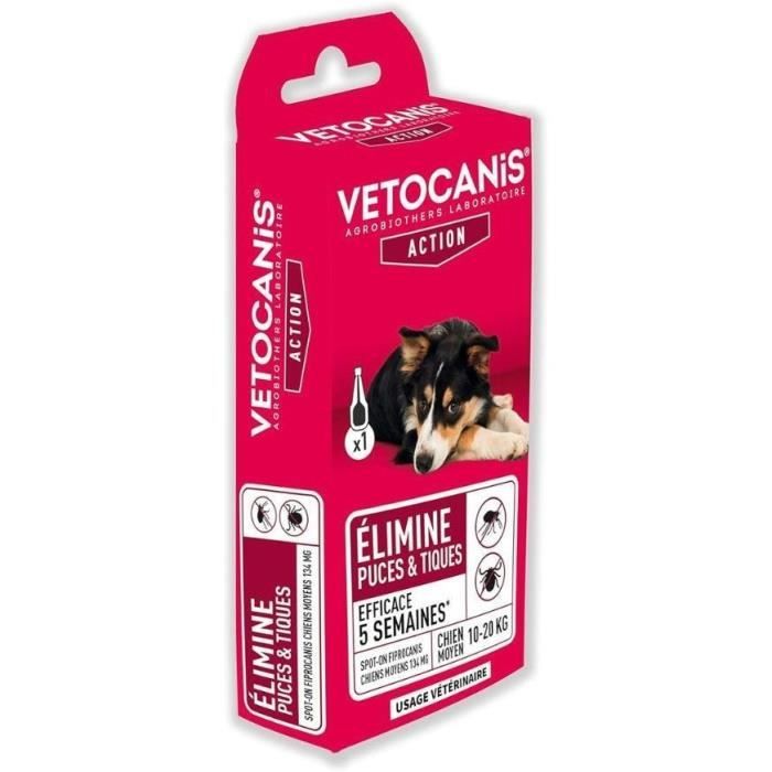 Pipette Fiprocanis - VETOCANIS - Pour Chiens Moyens - 134 mg