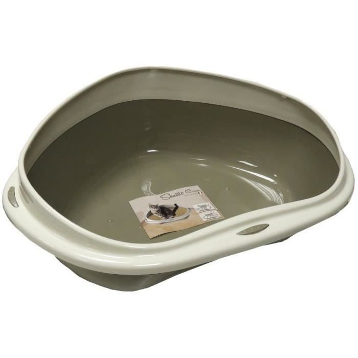 Bac a litiere - AIMÉ - Bac d'angle 58x48x20.5cm
