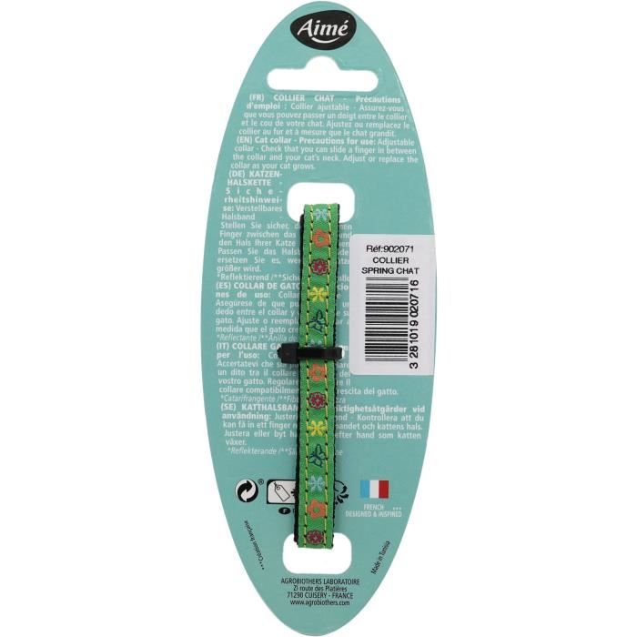 Collier pour chat - AIME - Spring - Ajustable - Cuivré, grelot argenté