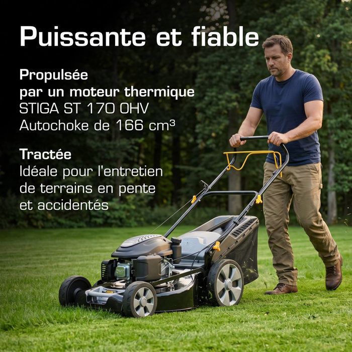 Tondeuse thermique autotractée 4 en 1 - ALPINA AL5 51 SAQ - 51cm - 166 cm3 - Jusqu'a 1800 m˛
