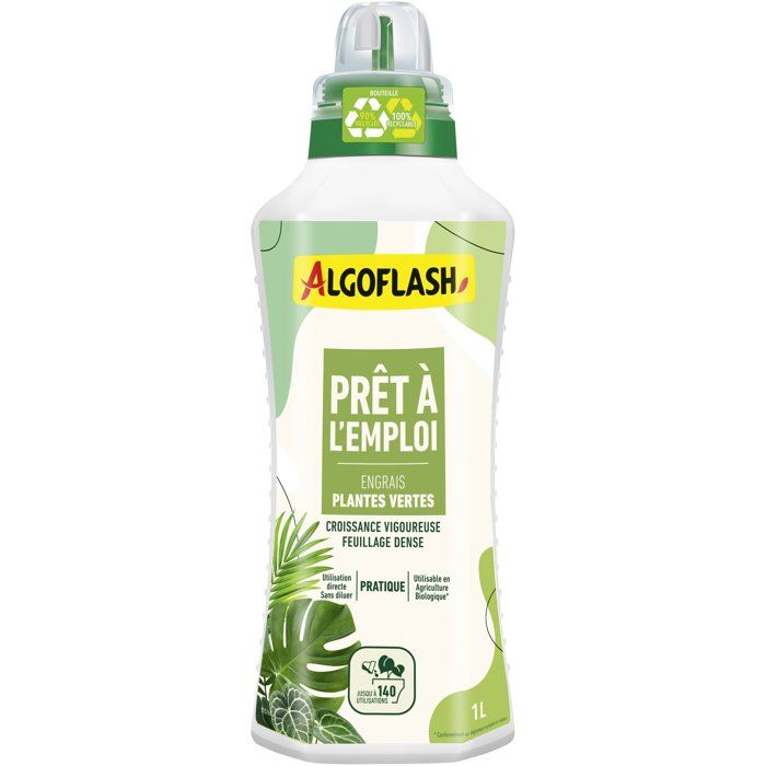 Engrais pret a l'emploi - ALGOFLASH - Plantes vertes - 1 L - UAB