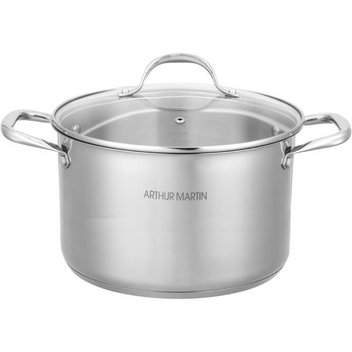 AM0073 Arthur Martin Marmite 32 cm avec couvercle – Acier Inoxydable – Tous feux dont induction