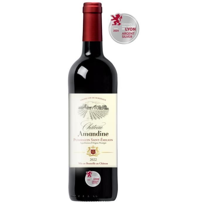 Château Amandine 2022 Puisseguin Saint-Émilion - Vin rouge de Bordeaux - 75 cl