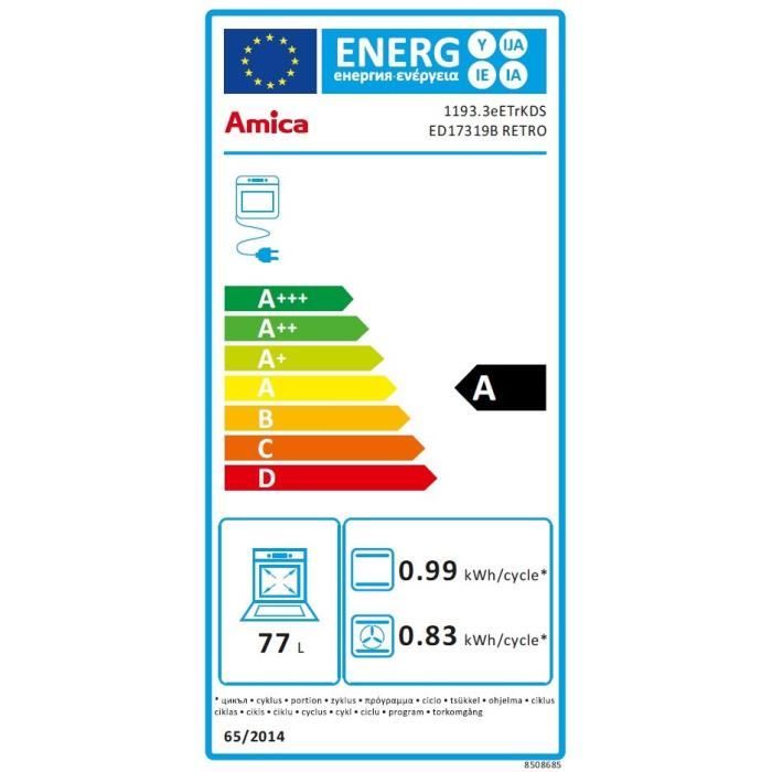 Four multifonction - Catalyse - AMICA - ED17319B RETRO - Noir - 59,5 x 59,5 x 57 cm