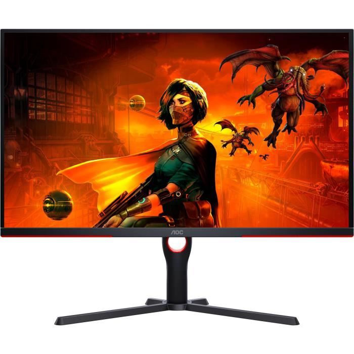 Ecran PC Gamer - AOC - 31,5 - UHD - 144Hz - Dalle Fast IPS - 1ms - Ajustable en hauteur - U32G3X/BK