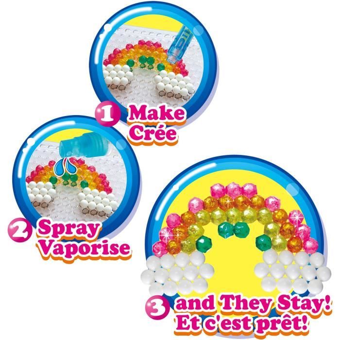 Aquabeads Méga recharge 2400 perles, perles qui collent avec de l'eau, 31502, 24 couleurs, des 4 ans