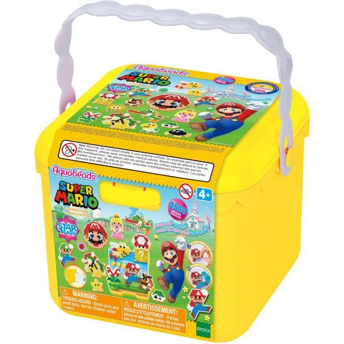 Aquabeads La box Super Mario, Jouet, perles qui collent avec de l'eau, Convient aux enfants a partir de 4 ans