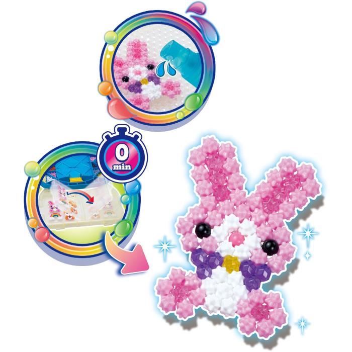 Aquabeads Mallette d'initiation 900 perles de différentes formes et couleurs, perles qui collent avec de l'eau, Des 4 ans