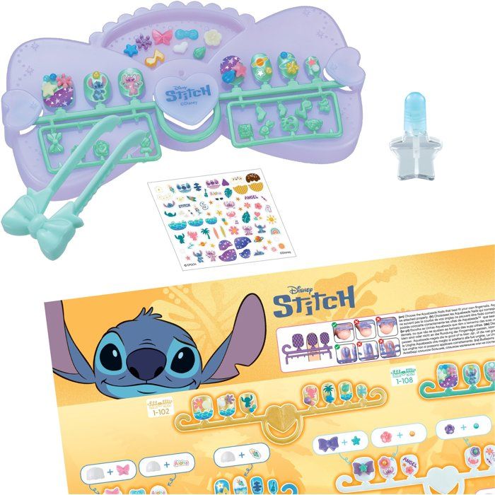 Mon kit de manucure - AQUABEADS - Stitch - 40 ongles - Stickers