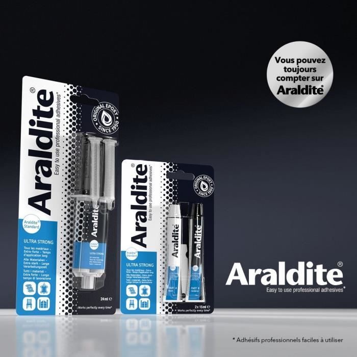 Colle époxy bi-composant - CYANOLIT - Araldite - 2 x 15 ml - Prise longue - Haute résistance