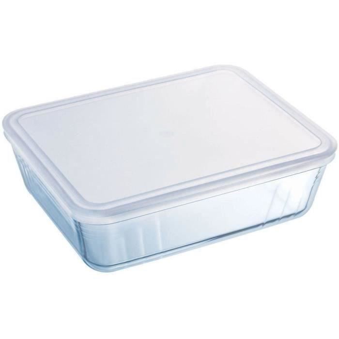 Boîte de conservation rectangulaire - PYREX - 1451007 - Couvercle en plastique - Verre borosilicate - 27 x 22 cm