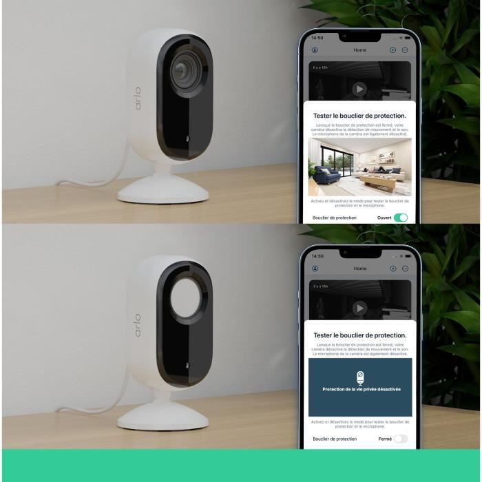 Caméra de surveillance - ARLO - VMC3260-100EUS - Résolution 2K - Vision nocturne couleur - Autonomie 6 mois