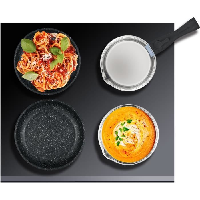 Batterie de cuisine induction - Arthur Martin - AM1275 - Acier inoxydable - 15 pieces - Poignée amovible - Tous feux dont induction
