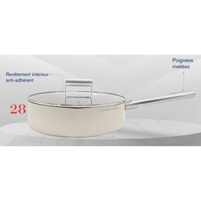 Sauteuse - ARTHUR MARTIN - AM3542 - 28 cm avec couvercle - Aluminium ForgÈ - Tous feux dont induction + four