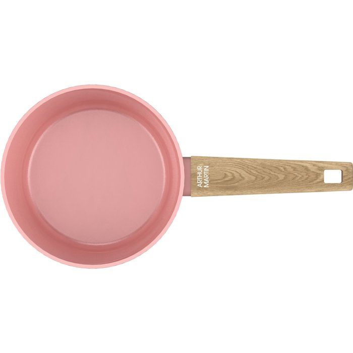 Set de 3 casseroles - Tous feux dont induction - ARTHUR MARTIN - AM0702 - Revetement céramique - Ø 16-18-20 cm - Rose