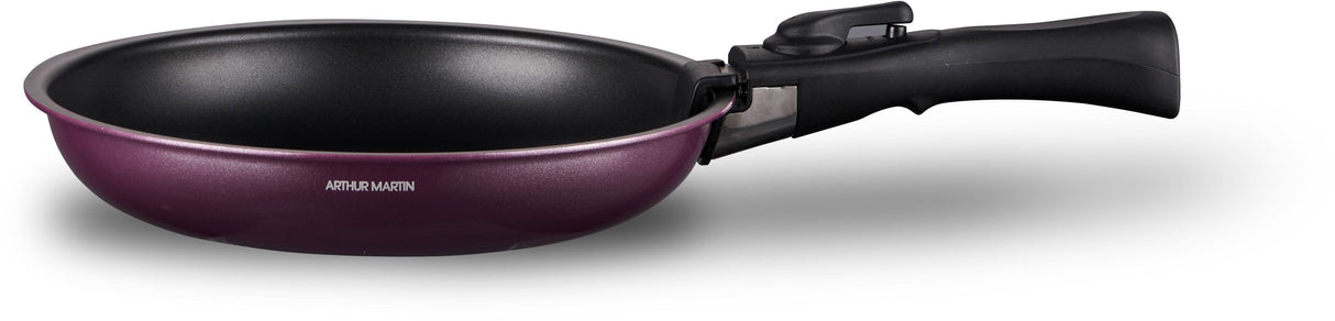 Batterie de cuisine - Tous feux dont induction - ARTHUR MARTIN - AM2991 - Aluminium revetement anti-adhésif - 10 pieces - Prune