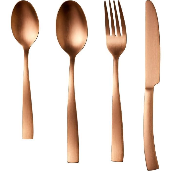 MÈnageres - ARTHUR MARTIN - AM0056 - 24 pieces - Acier inoxydable - Finition cuivre