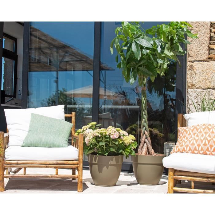 ARTEVASI Pot de fleurs CAPRI CAMPANA - Résistant au gel - Anthracite - 30 x 30 x H 25,2 cm