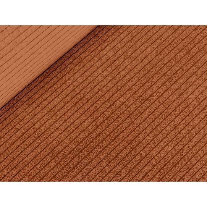 CanapÈ d'angle gauche 3 places convertible ADEN avec coffre en velours cÙtelÈ - Terracotta - L246 x P174 x H96cm - LOUNGITUDE