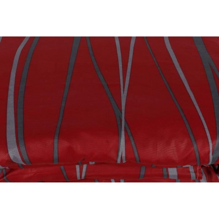 Parure de lit - 1 housse de couette 220 x 240 cm + 2 taies d'oreiller 60 x 60 cm - 65% coton, 35% polyester - Rouge