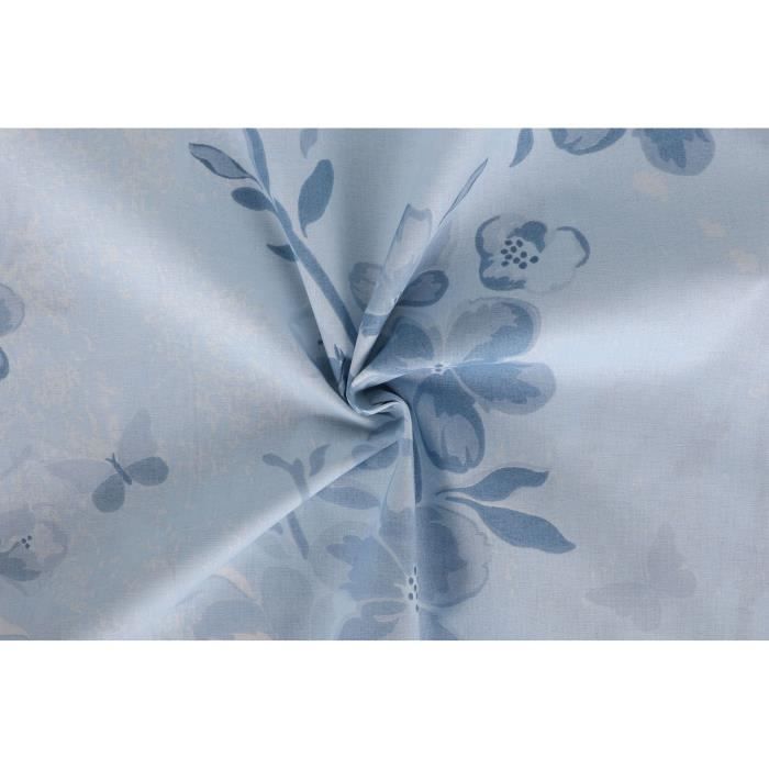 Parure de lit - 1 housse de couette 220 x 240 cm + 2 taies d'oreiller 60 x 60 cm - 100% coton renforcé - Bleu