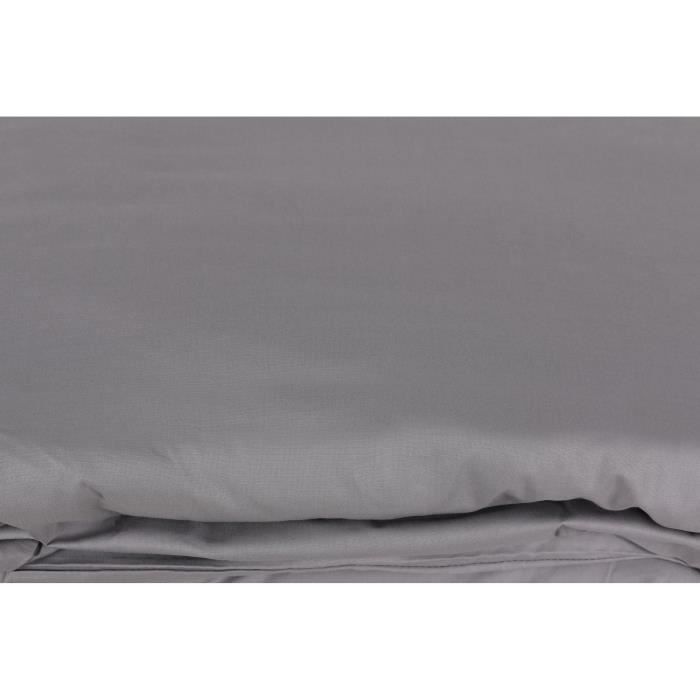 Parure de lit - 1 housse de couette 220 x 240 cm + 2 taies d'oreiller 60 x 60 cm - 100% coton renforcé - Gris