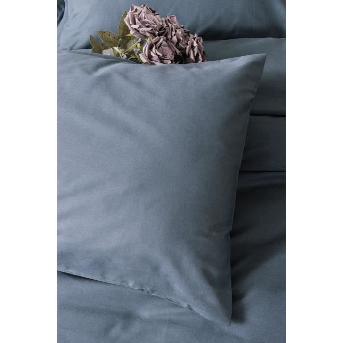 Parure de lit - 1 housse de couette 220 x 240 cm + 2 taies d'oreiller 60 x 60 cm - 100% coton renforcé - Anthracite