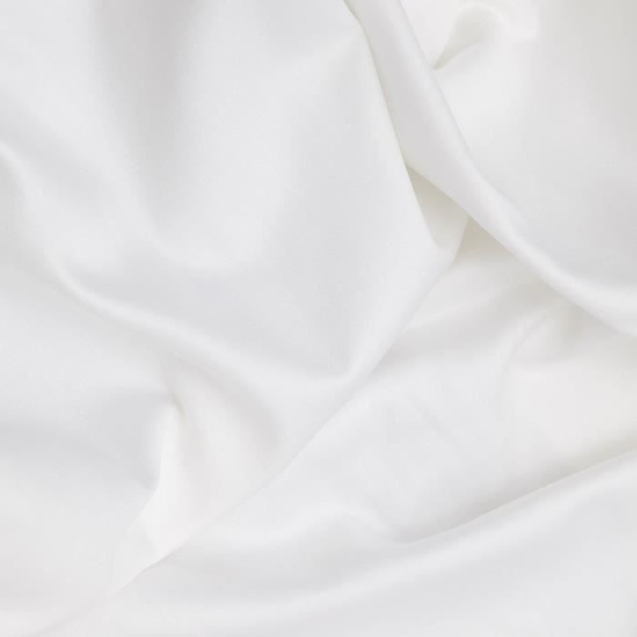 Parure de lit - 1 housse de couette 220 x 240 cm + 2 taies d'oreiller 60 x 60 cm - Satiné 100% coton - Blanc