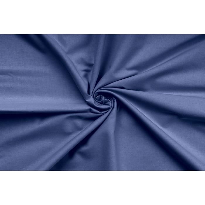 Parure de lit - 1 housse de couette 220 x 240 cm + 2 taies d'oreiller 60 x 60 cm - 100% coton renforcé - Bleu