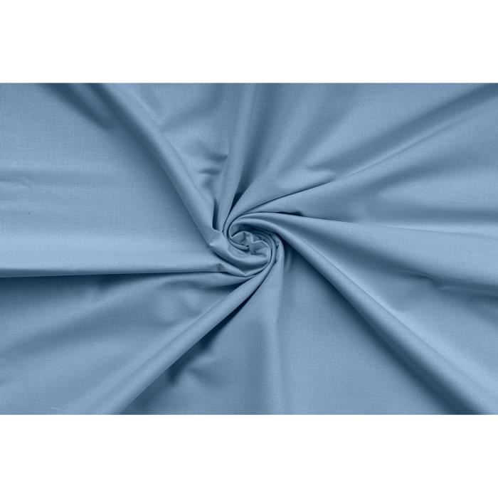Parure de lit - 1 housse de couette 220 x 240 cm + 2 taies d'oreiller 60 x 60 cm - 100% coton renforcé - Bleu