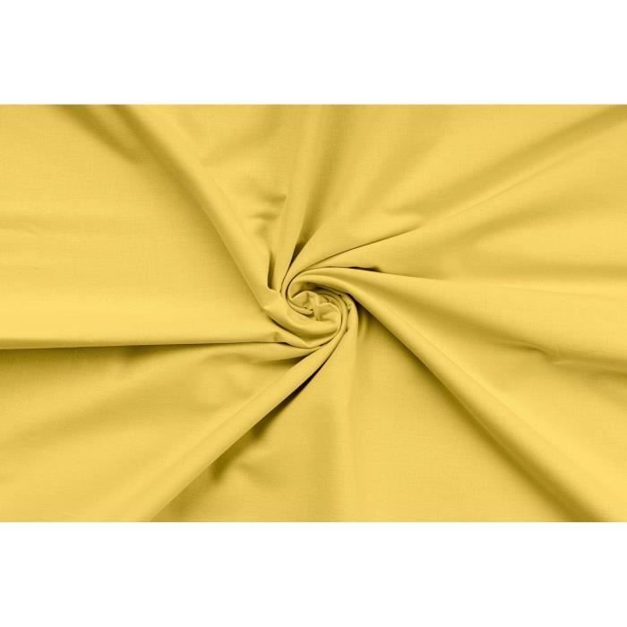 Parure de lit - 1 housse de couette 220 x 240 cm + 2 taies d'oreiller 60 x 60 cm - 100% coton renforcé - Jaune