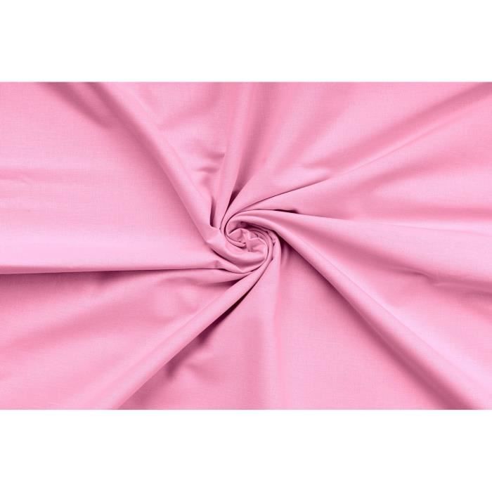 Parure de lit - 1 housse de couette 220 x 240 cm + 2 taies d'oreiller 60 x 60 cm - 100% coton renforcé - Rose