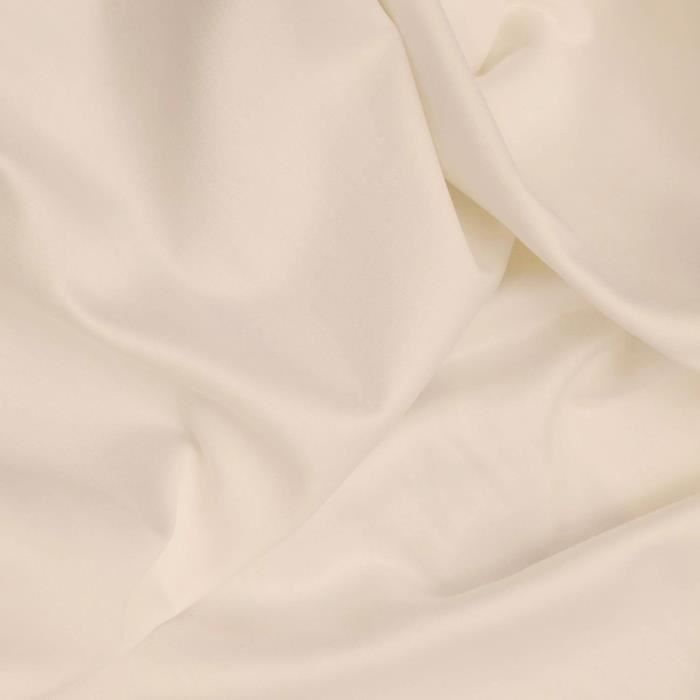 Parure de lit - 1 housse de couette 220 x 240 cm + 2 taies d'oreiller 60 x 60 cm - Satiné 100% coton - Creme