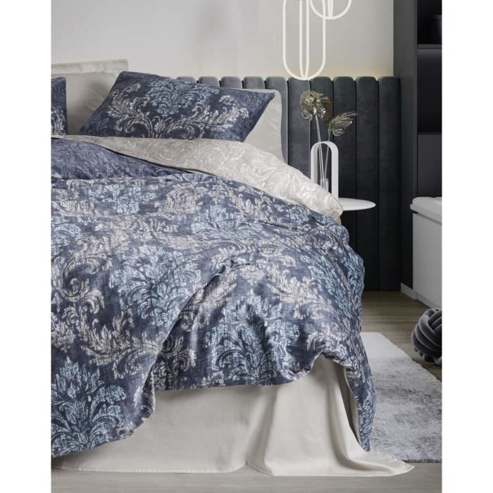 Parure de lit - 1 housse de couette 220 x 240 cm + 2 taies d'oreiller 60 x 60 cm - Satiné 100% coton - Beige