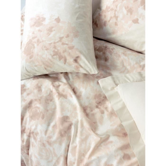 Parure de lit - 1 housse de couette 220 x 240 cm + 2 taies d'oreiller 60 x 60 cm - 100% coton renforcé - Beige