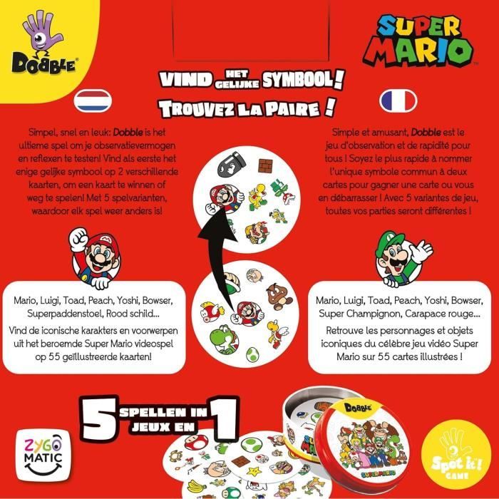 Jeu d'ambiance - Nintendo - Dobble : Super Mario - 2 joueurs ou plus - 6 ans et plus - Multicolore