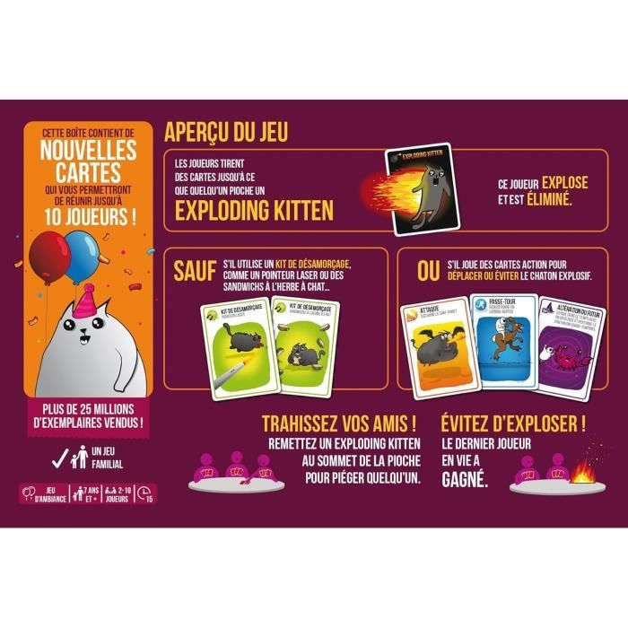 Jeu d'ambiance - ASMODEE - Exploding Kittens : …dition Festive - Pour Adultes - DurÈe 15 min