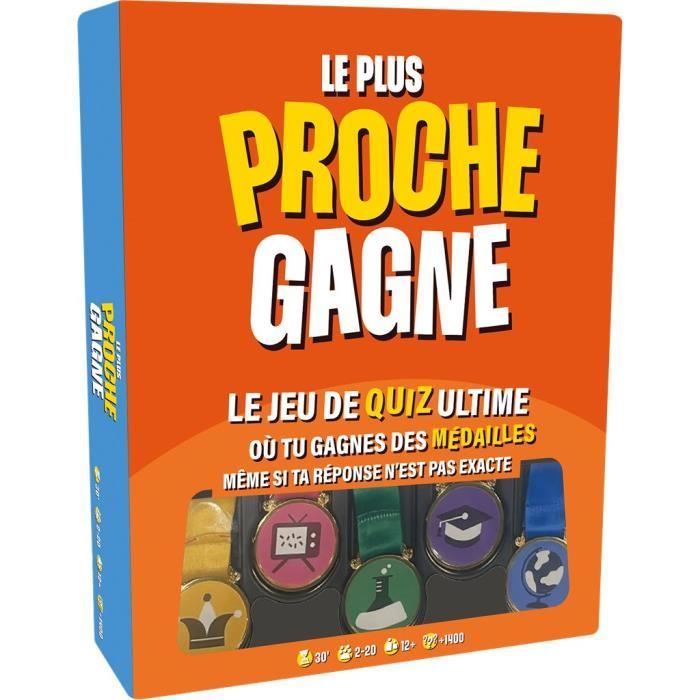 Le Plus Proche Gagne, le jeu quiz ultime, jeu de société, des 14 ans, temps - de 30 min, 2 a 10 joueurs