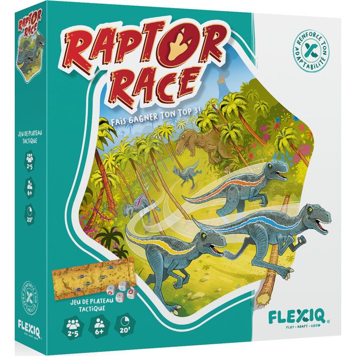 Jeu d'ambiance - ASMODEE - Raptor Race - 2 a 6 joueurs - a partir de 8 ans - Intérieur