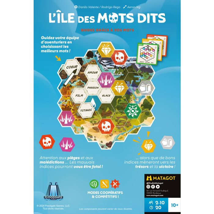 ASMODEE Jeu de société L'île des mots dits - 2 a 10 joueurs - Des 10 ans - Parties de 20 min - Jeu coopératif ou compétitif