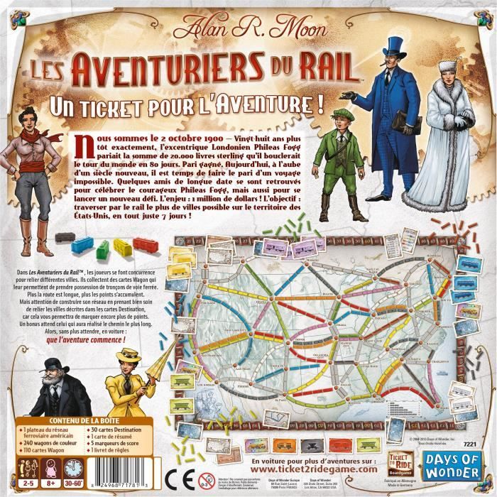 Les Aventuriers du Rail - Unbox Now - Jeu de sociÈtÈ - a partir de 8 ans - 2 a 5 joueurs - Compatible avec Alexa - Days of Wonder