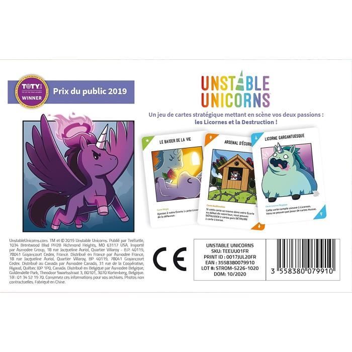 TeeTurtle | Unstable Unicorns | Jeu de sociÈtÈ | a partir de 8 ans | 2 a 8 joueurs | 30 a 60 minutes