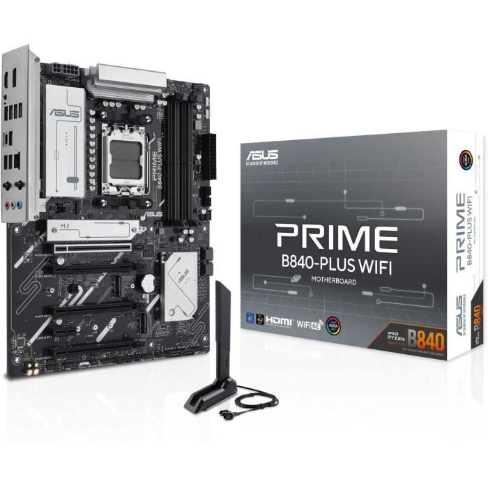 Carte mere - ASUS - PRIME B840-PLUS WIFI - AMD B840 - Emplacement AM5 ATX