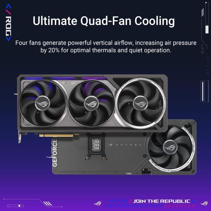 Carte graphique - ASUS - ROG Astral RTX 5080 - 16 Go GDDR7 - DLSS 4 - Dual HDMI/Tri DisplayPort