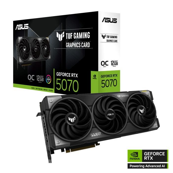 Carte Graphique - Asus - TUF Gaming GeForce RTX 5070 - 12 Go GDDR7 - PCIe 5.0 - HDMI, DisplayPort