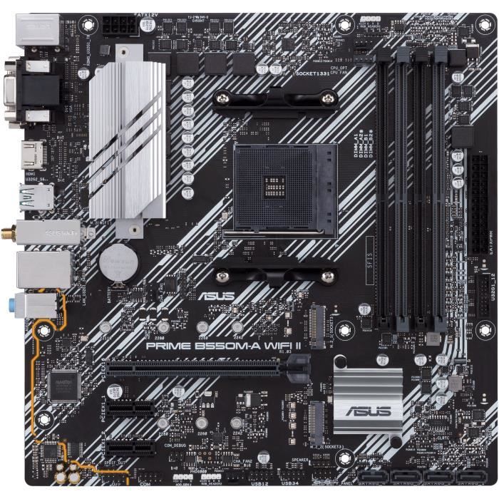 Carte mere - ASUS - PRIME B550M-A WIFI II - AMD B550 - Emplacement AM4 micro ATX