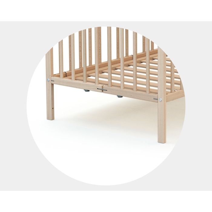 Lit bébé pliant - 60 x 120 cm - WEBABY - FLEX - Hetre brut