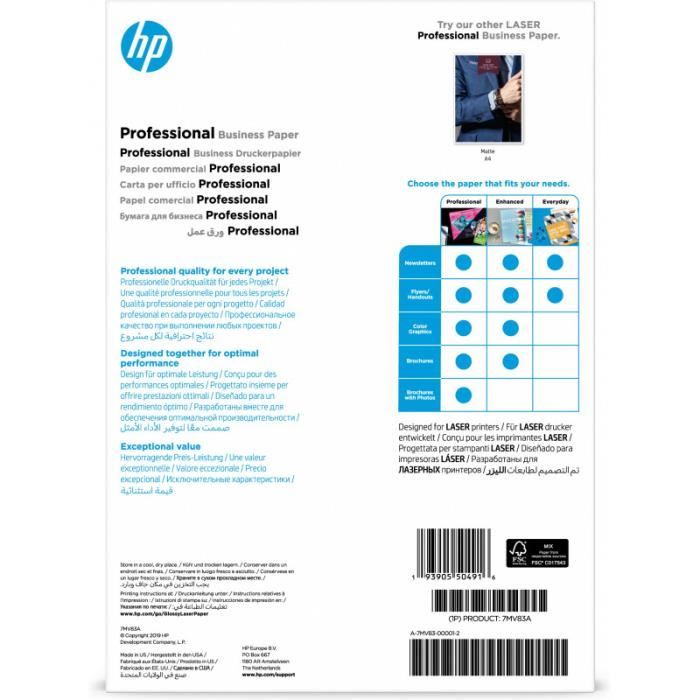 Papier - HP - A4 200g - 150 feuilles - FSC - Blanc