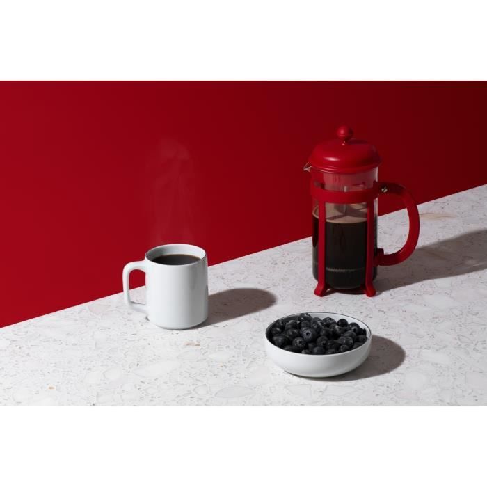 Cafetiere a piston - BODUM - Java - Monture et couvercle en plastique - 3 tasses - 0.35 l - Rouge